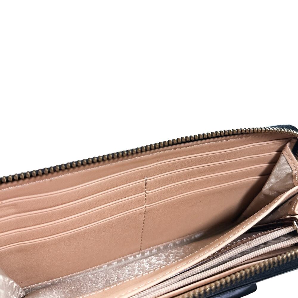 Kate Spade Berkshire Road Neda Long Zip Leather Wallet Black Gold Nude WLRU1885 - Picture 6 of 14